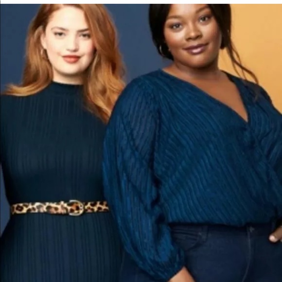 Katie Sturino for StitchFix Blue Wrap Bodysuit - Picture 4 of 11